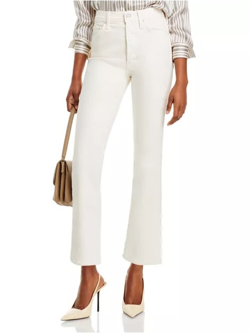 MOTHER White Straight-Leg Jeans